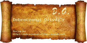 Debreczenyi Olivér névjegykártya